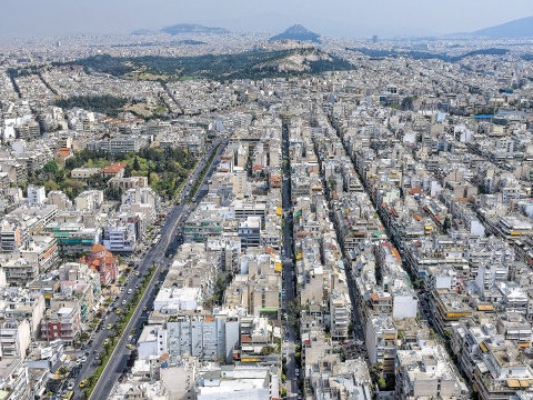 Αεροφωτογραφία πόλης. Καλλιθέα.